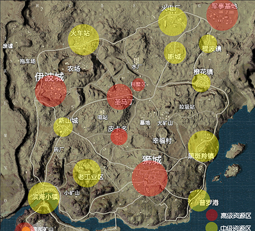 绝地求生刺激战场沙漠地图资源在哪里